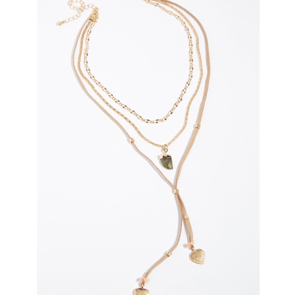NWT Free People Outlaw Suede Layered Necklace - Picture 2 of 12